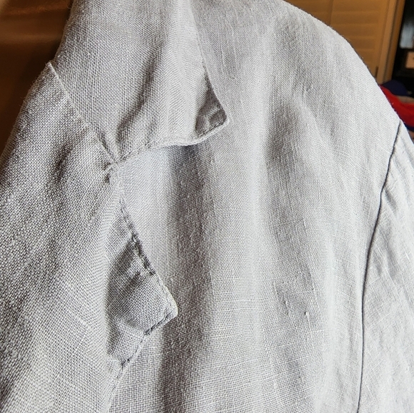 Bryn Walker linen open front grey cardigan - Picture 3 of 17